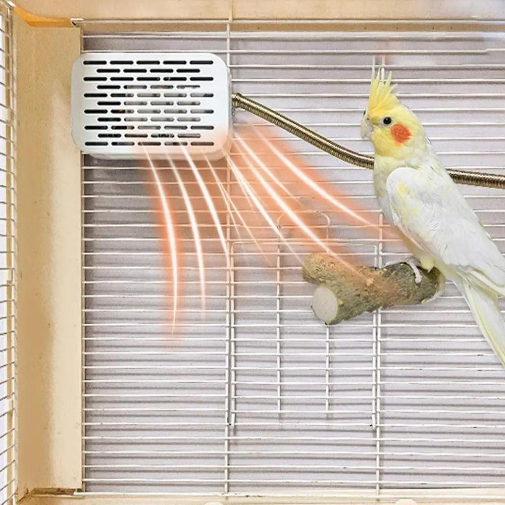Metal Chew-Proof Wire Bird Cage Heater No Light Bird Warmer Compact Parrot Warming Lights Winter