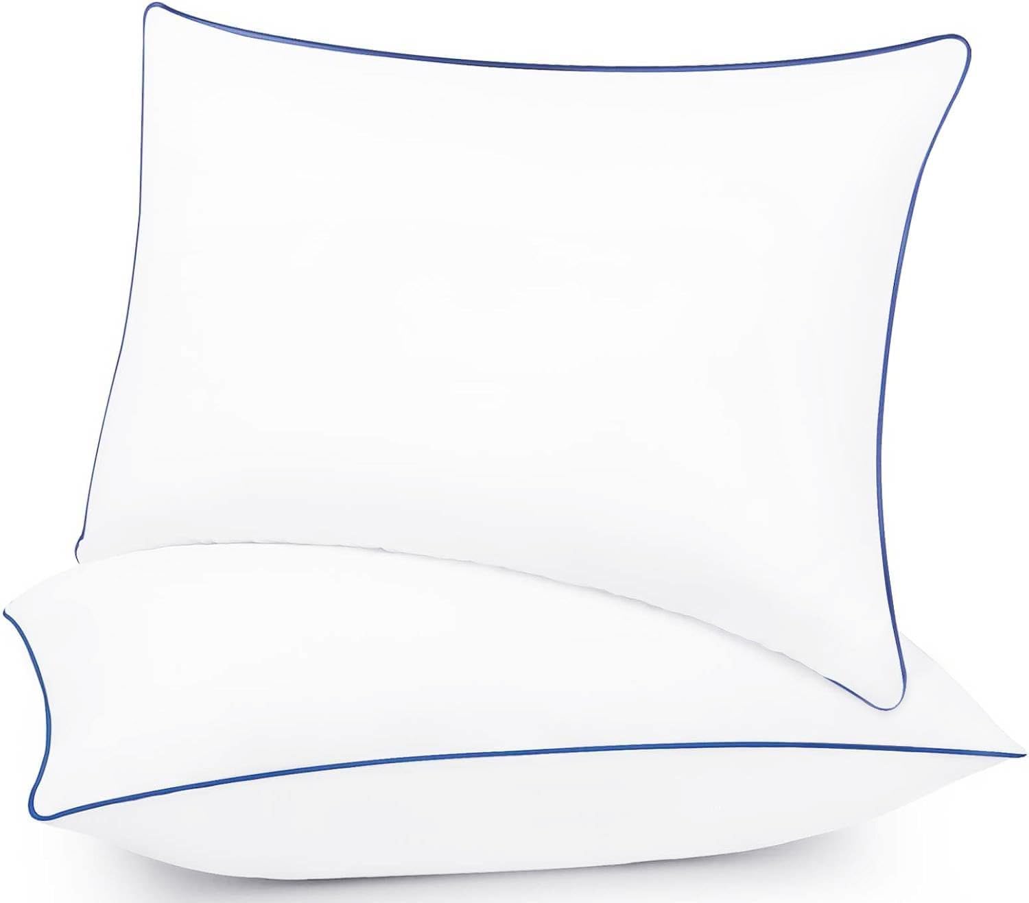 

[Amazon Exclusive Brand] XIWEIYI Pillow, 100% Cotton, Hotel-Friendly, Washable, Double-Sided, Soft, Breathable, High-Resilience, White (63x43x20cm),