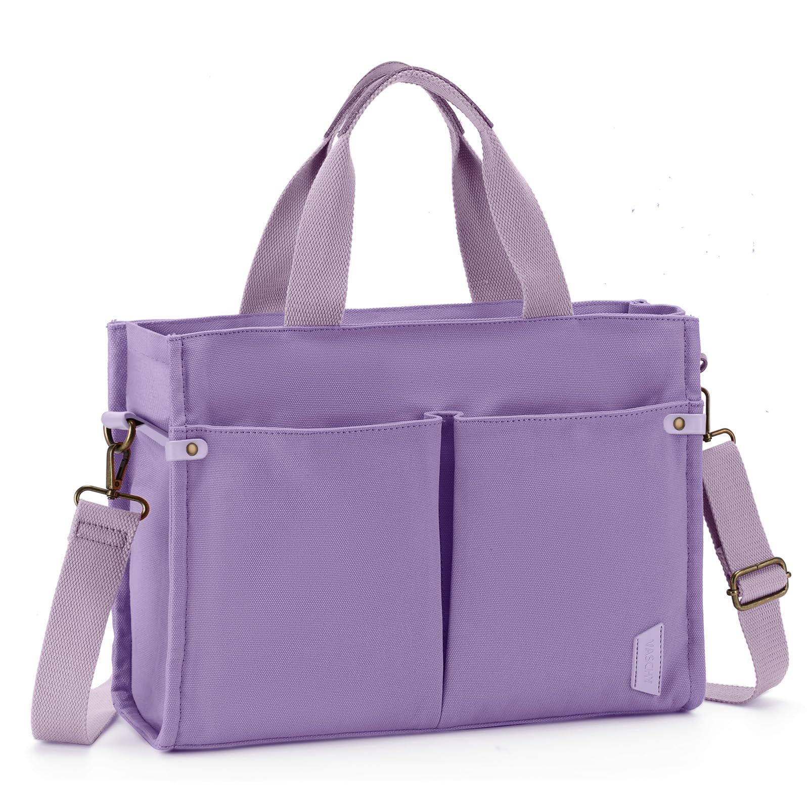 

Vaschy Canvas Tote Large Perfect for and A4 Solid Crossbody Bag with Purple Women s Bag, Capacity, Lightweight, Commuting, Shopping, More. Size, фіолетовий