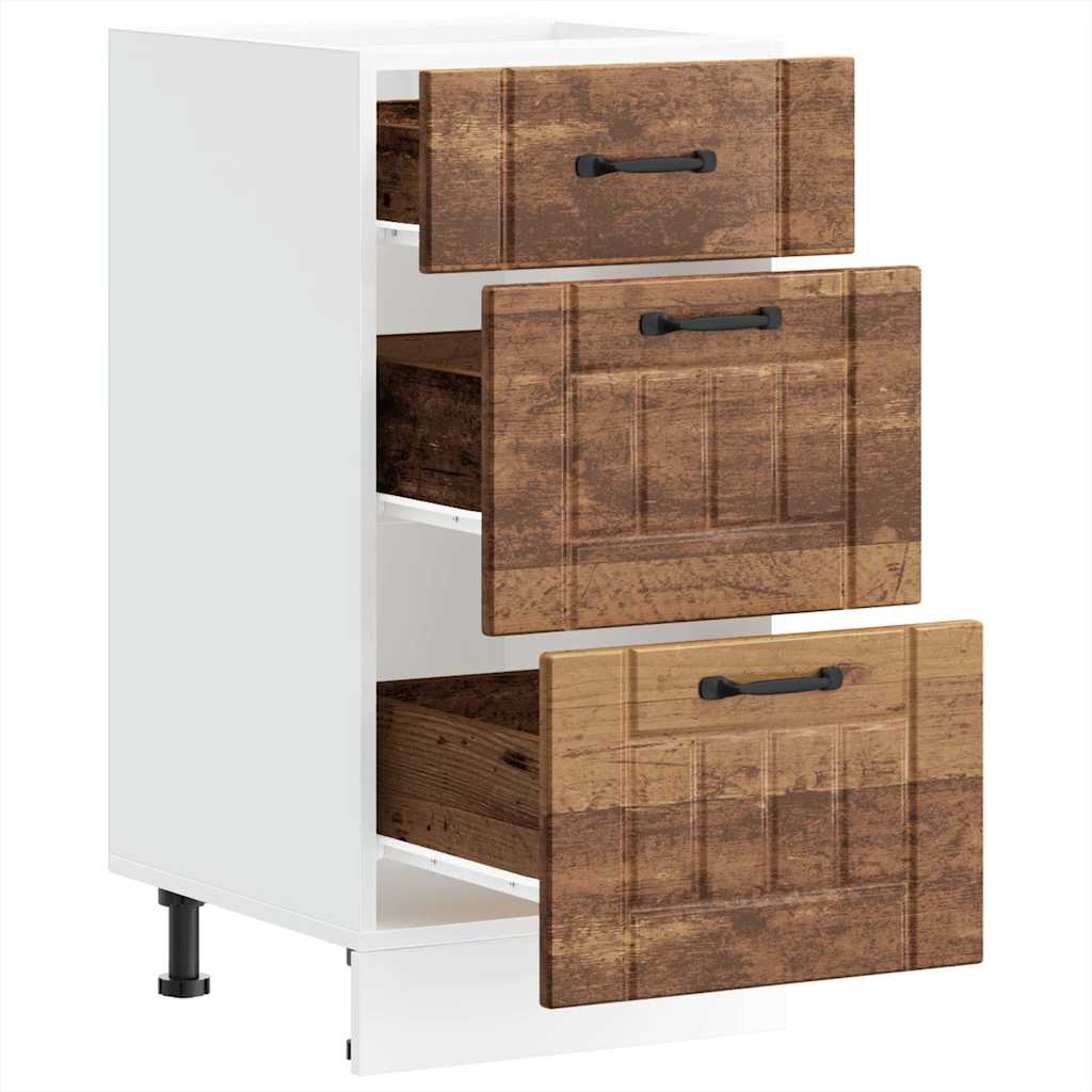 Kitchen Base Cabinet Lucca Vintage Wood Look Particleboard