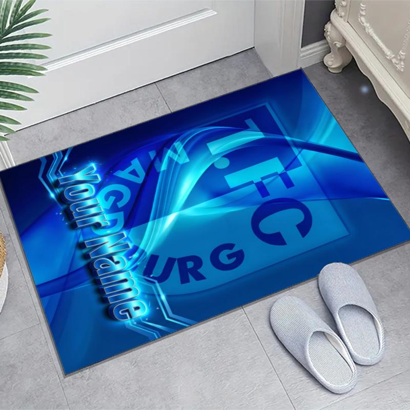 1.FC Magdeburg Design Area Rug Personalized Name- Non-Slip, Soft & Cozy Floor Mat for Living Room, Office - Indoor/Outdoor Carpet