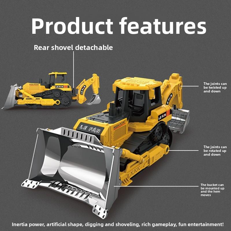 Vehicle Bulldozer Plastic Kid Toy With Inertia Propulsion And Multifunction