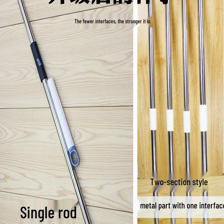 Freihändiger Rotationswischmoppstiel: Teleskopisches Ersatz-Flachmop-Zubehör