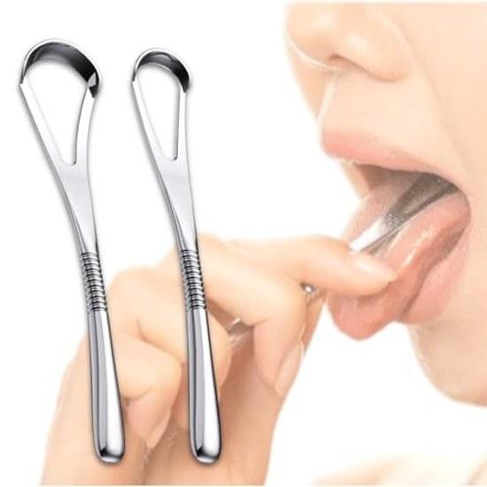 Ivankool Tongue Cleaner Wide Type Coating Removal Brush Polishing Bad Breath Care Zero Gag Reflex Vacuum Stainless Steel High Quality Made Korea 10000