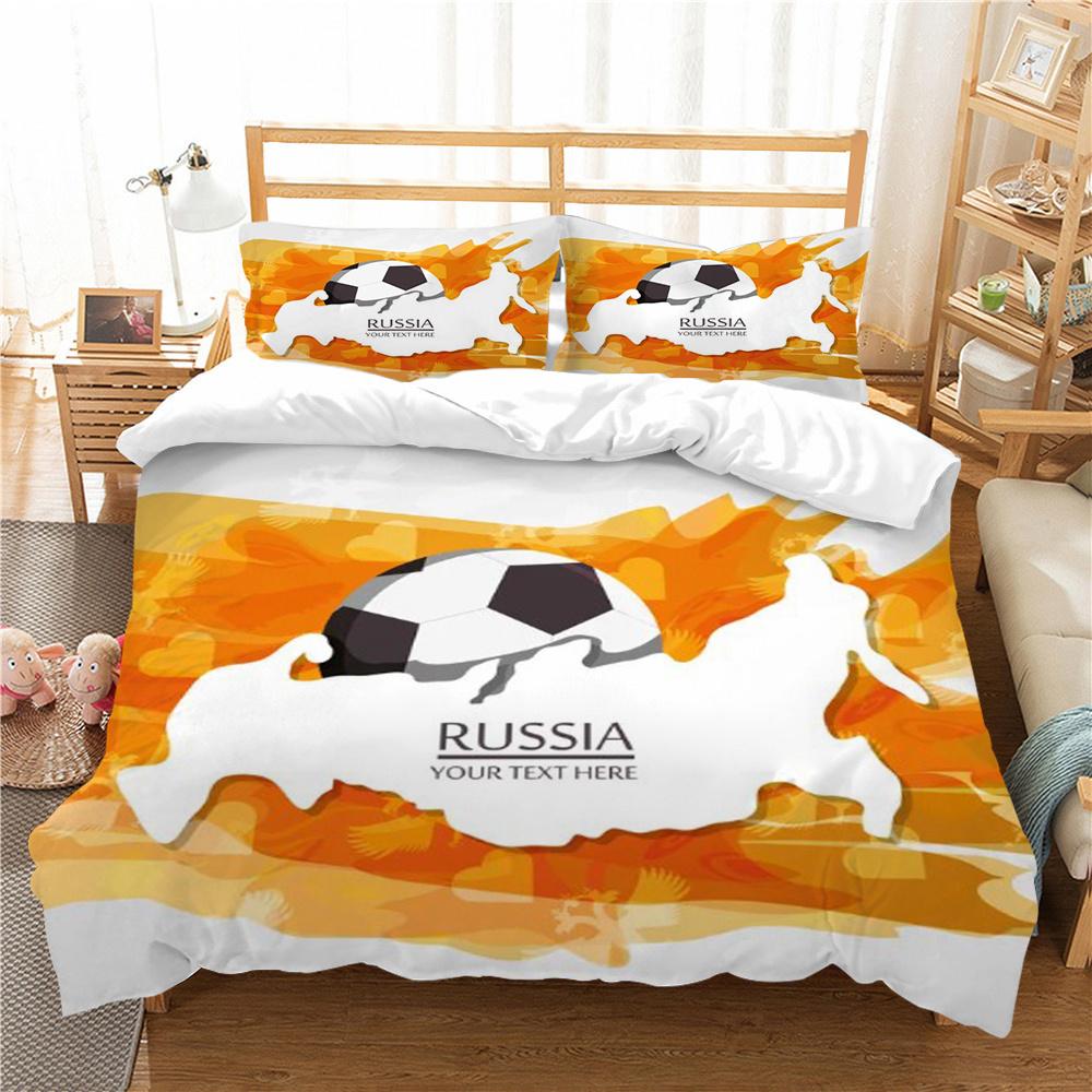 Heißer Verkauf 3D Fußball Malerei Bettbezug-Sets Hochwertige Bettwäsche Anzug König Doppel Größe Atmungsaktiv Schlafzimmer Dekoration Bettbezug-Sets