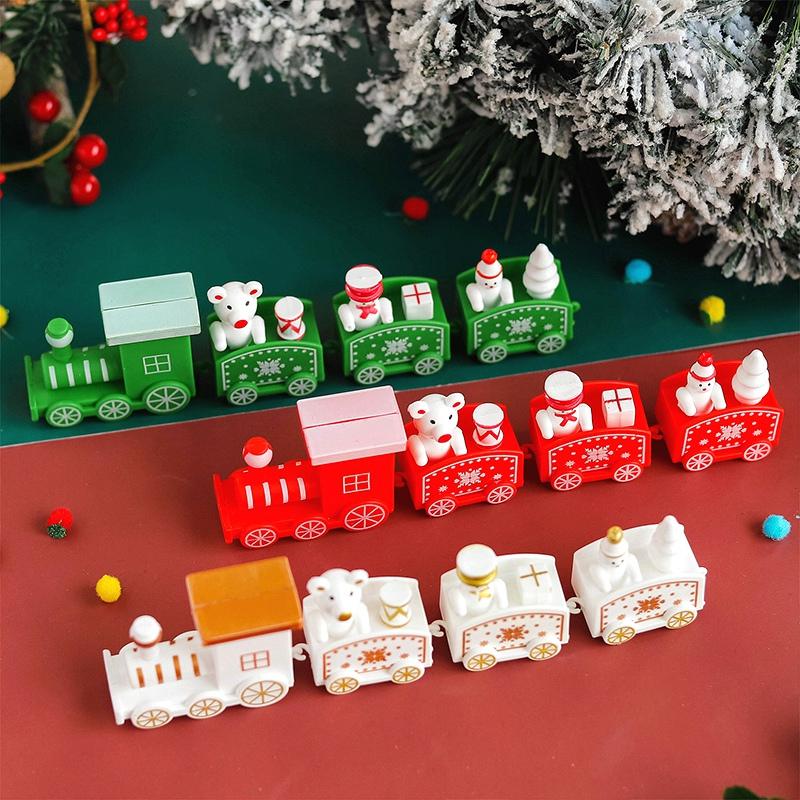 Christmas Train Ornament New Year Navidad Gifts Cake Decor Birthday Party Festival Supplies Christmas Desktop Decoration