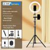 Carbon Steel Mobile Phone Holder with Fill Light - Dual-Position, Professional, Designed for Live Broadcasts.