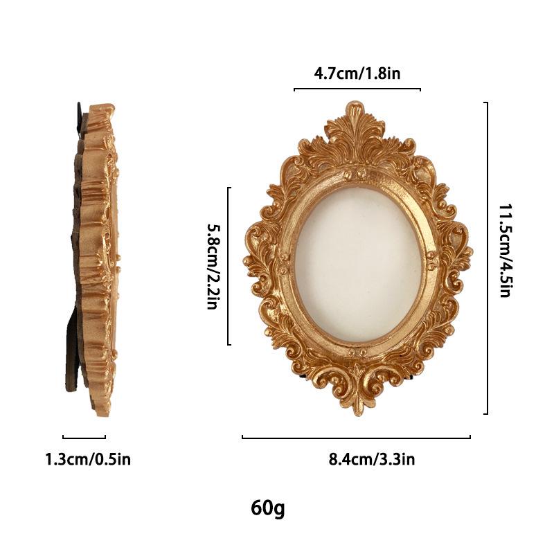 Victoria-Style Retro Resin Photo Frame Ornament - Light Luxury Badge Display Stand for Photo Props