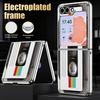 Retro Game Boy Camera Print Case For Samsung Z Flip 8 7 6 5 Hybrid 3in1 Leather Skin Plating Folding Phone Cover For Galaxy Z Flip8 Flip7 Flip6