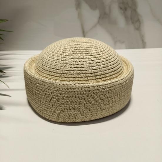 Stewardess Hat Lightweight Breathable UV Protection Straw Hat Outdoor Beach Sun Hat Summer Accessory