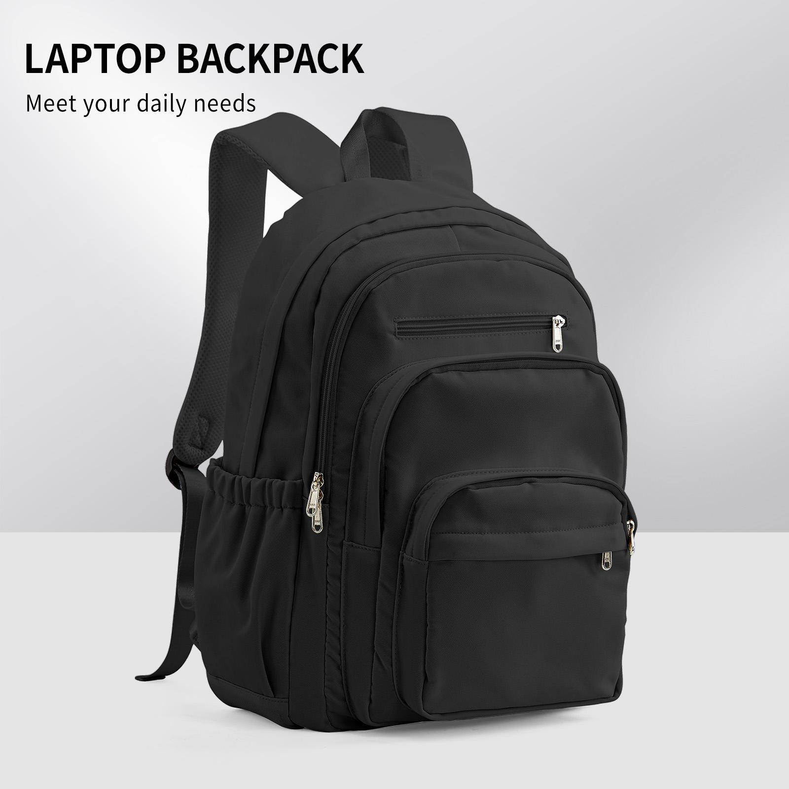 

Повседневный нейлоновый рюкзак, Рюкзак для женщин, Многокарманный дизайн, светло-голубой, Прочный для школы, старшей школы и колледжа чёрный