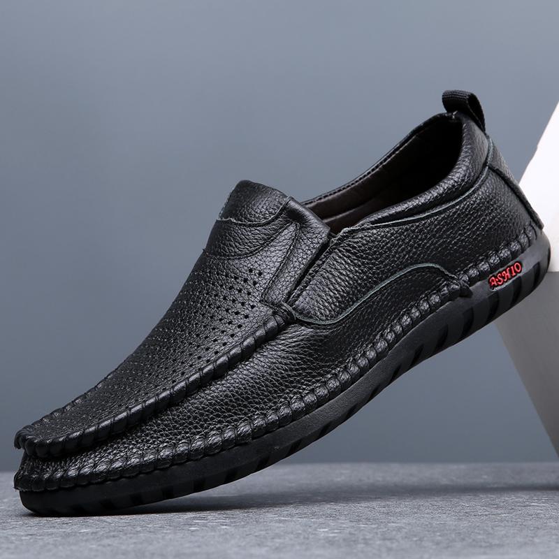 

Мужские сандалии Lefu Shoe Hole для мужчин. Качественная деловая обувь. Мужские мокасины без застежек на плоской подошве в британском стиле. Официальные кожаные повседневные туфли-лодочки. 44 чёрный