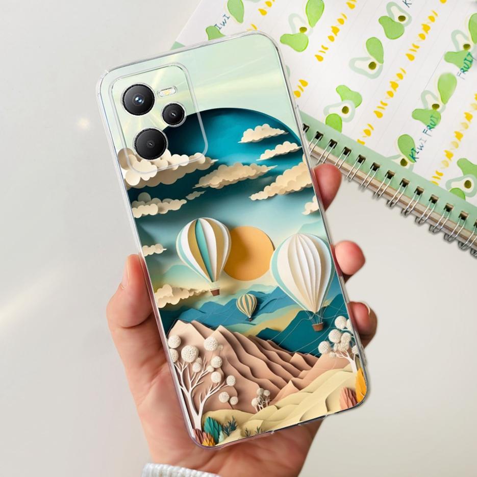 For Realme C35 Case RMX3511 Stylish Painted Cover Clear Silicone Soft Slim Phone Case For Realme C35 C 35 RealmeC35 Fundas Shell