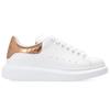 Alexander Mcqueen Oversized Sneaker Synthetic Leather Smooth Calfskin Low Top Stylish Skateboarding Shoes Women's Gold 553770WHYBQ9053