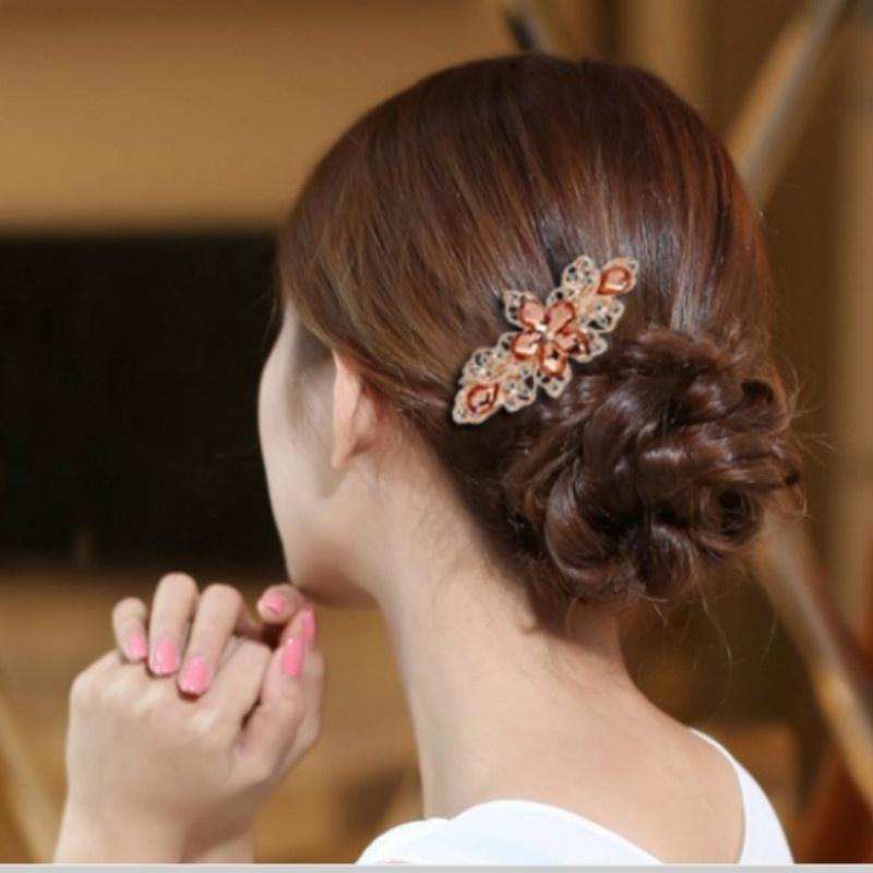 Diamantová sponka do vlasů křížová klipsa korejská pružinová sponka vlasové doplňky