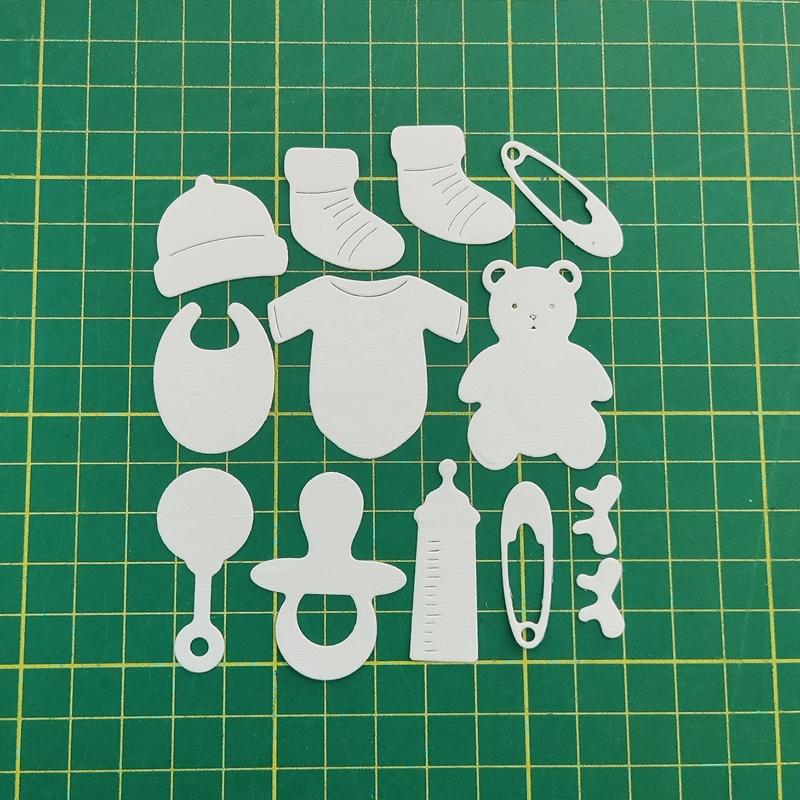 Infant Toy Die Cuts Embossing Cutting Dies Templates 4x4.57Inch for Kids Card Making DIY Scrapbooking Photo Album Crafts