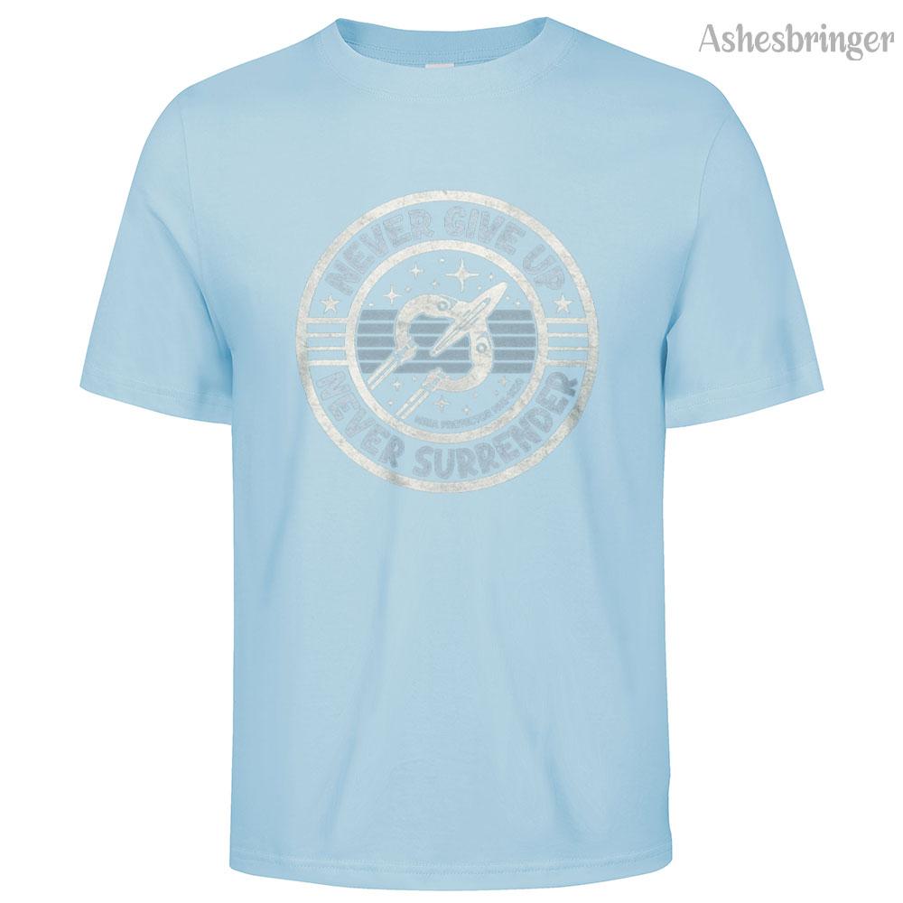 Mens Cotton Never Give Up, Never Surrender! Graphic T Shirt On Unisex Street Casual Style Tee for Men and Women