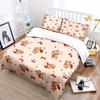3PC Cute Teddy Bears and Hearts Print Bedding Set 1 Duvet Cover 2 Pillowcases for Adult and Children Luxury Gift Full Size