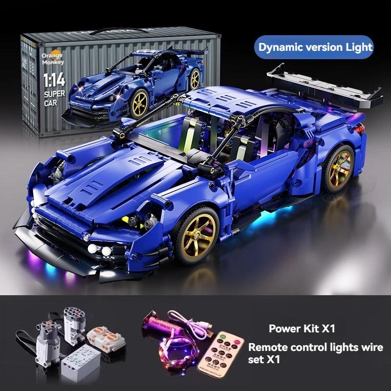 DIY Technical Super Speed Sport Car Building Blocks MOC Assemble Bricks Racing Vehicle Toys  Birthday Halloween Christmas Gifts