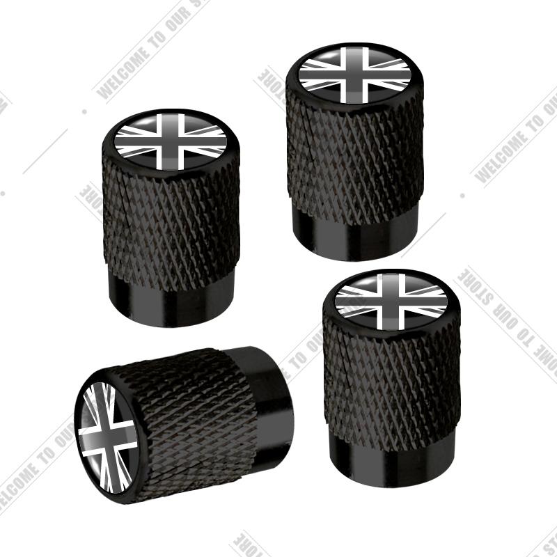 Auto CNC Aluminium UK Flagge Emblem Für Mini Cooper Jaguar Land Rover Ford Opel Honda Nissan 4 Stück Reifenventil Luftanschluss Ventilnadelkappe