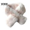 Daily Commute Cold Protection Plush Cross Scarf, Stylish Faux Fur Winter Neck Warmer, Soft Warm Wrap for Coat Double-Sided Thermal Elegant Scarf