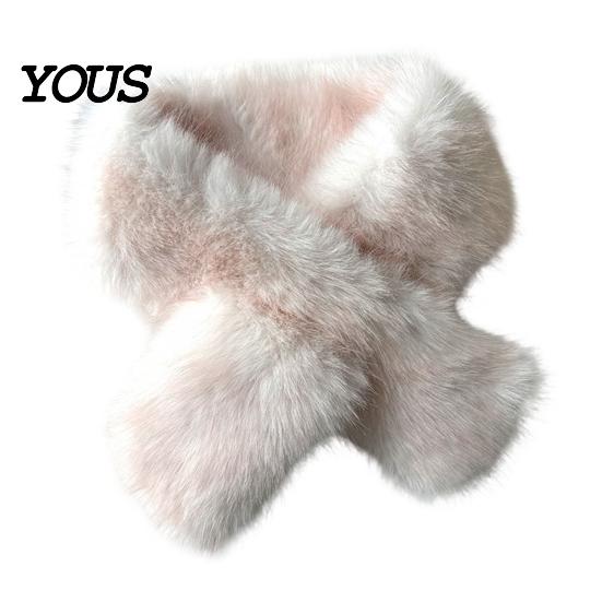 Daily Commute Cold Protection Plush Cross Scarf, Stylish Faux Fur Winter Neck Warmer, Soft Warm Wrap for Coat Double-Sided Thermal Elegant Scarf