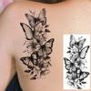 1 Sheet Realistic Butterfly Snake Flowers Temporary Tattoos Waterproof Long Lasting 3D Temp Fake Tattoo Sticker For Women Girls
