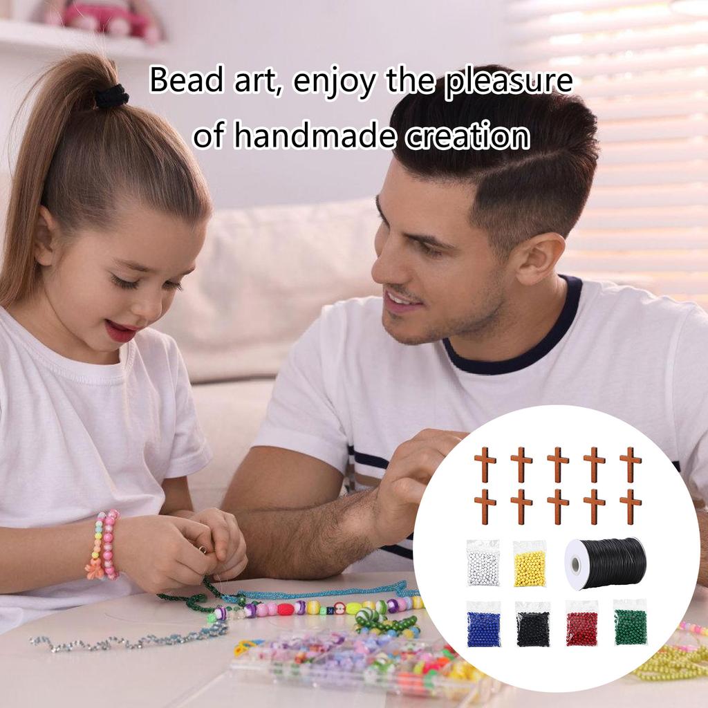 Plan of Salvation Bracelet Beads with Waxed Cotton Thread Wordless Faith Necklace Kits Christian Bracelet Making Kits