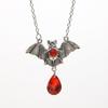 Steampunk Acrylic Silver Vampire Bat Necklace - Gothic Halloween Gift