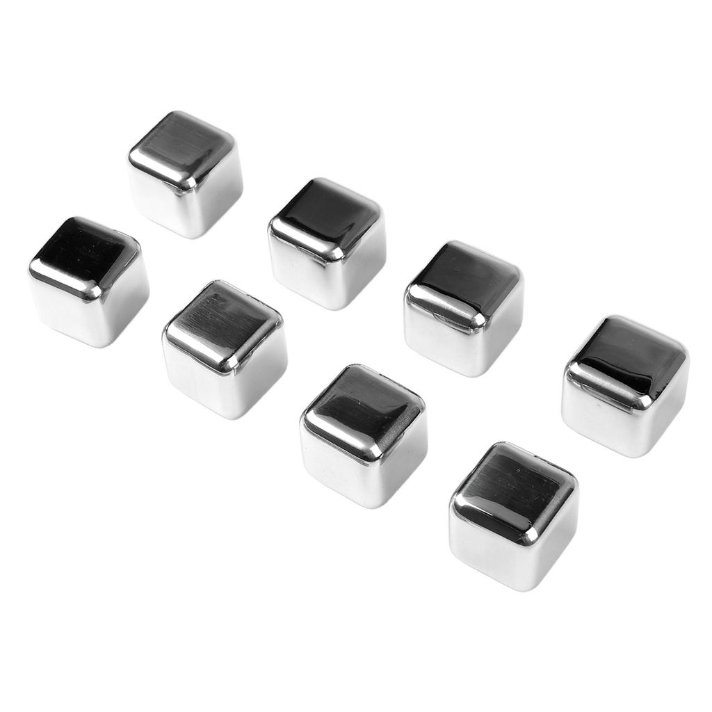 8pcs Ice Cubes Whiskey Stones Quick Freezing Reusable Stainless Steel Whiskey Stones For Your Favorite Beverage 27mm