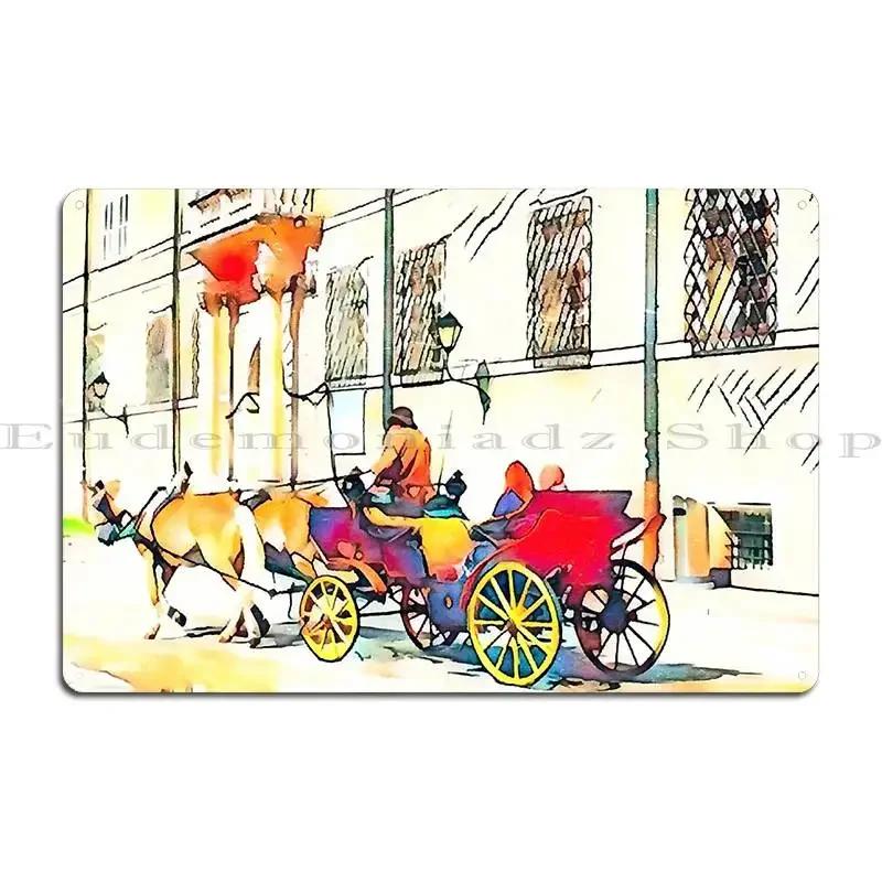 With The Carriage Through Salzburg Metal Plaque Garage Club Party Pub Plates Wall Pub Design Tin Sign Poster 20x30cm(7.8x11.8inch)