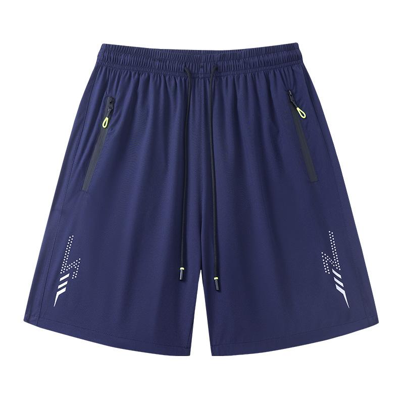 New summer quick-drying sports shorts loose lightning fitness running beach pants waterproof zipper pocket design