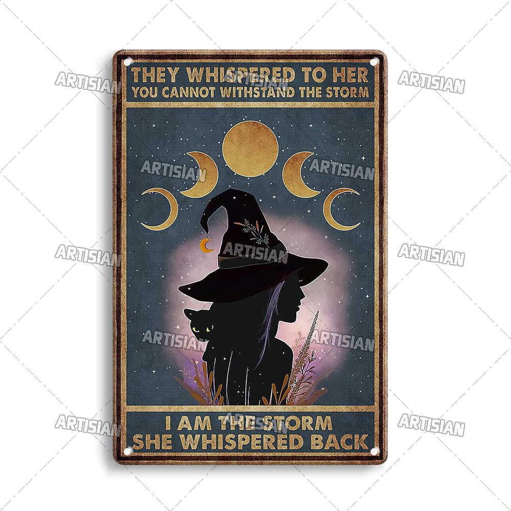 Artisian Halloween Metal Plaque Witches Tin Sign Girl Decorative Plate Wall Decor Garage Bar Pub Club Hotel Kitchen Home