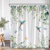 Floral Hummingbird Shower Curtains Watercolor Flowers Butterfly Dragonfly Birds Plant Bath Curtain Modern Fabric Bathroom Decor