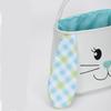 Easter Bunny Ears Handheld Basket - Plush Fabric for Eggs & Decor