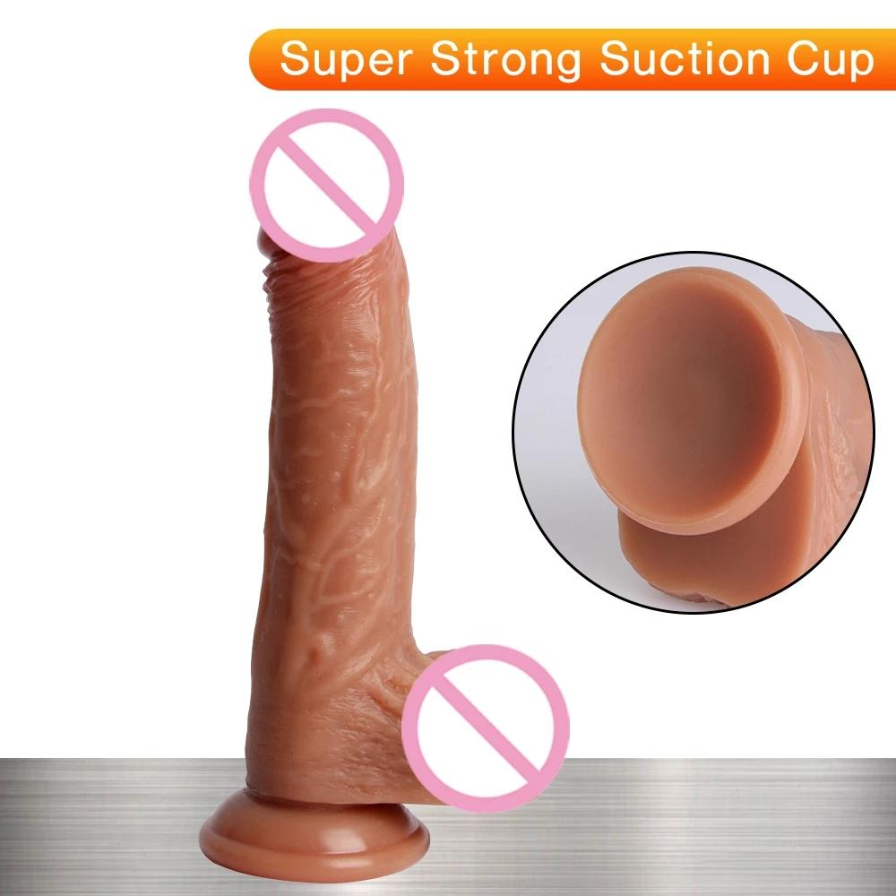 Realistic Feeling Soft Dildo Vibrator for Women Huge Big Electric Telescopic Penis Females Masturbation Oral Sex Toys for Woman