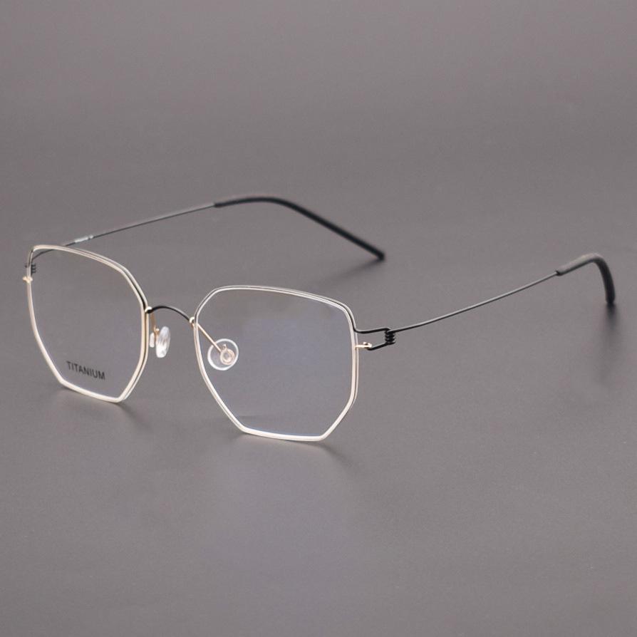 Linde Ultra-Light Esben Irregular Polygonal Anti-Blue Light Myopia Glasses Frame