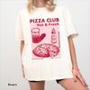 Plus Size Summer Womens Vintage Pizza Club Graphic TShirt Cotton Breathable Stylish Versatile Street Style Oversized