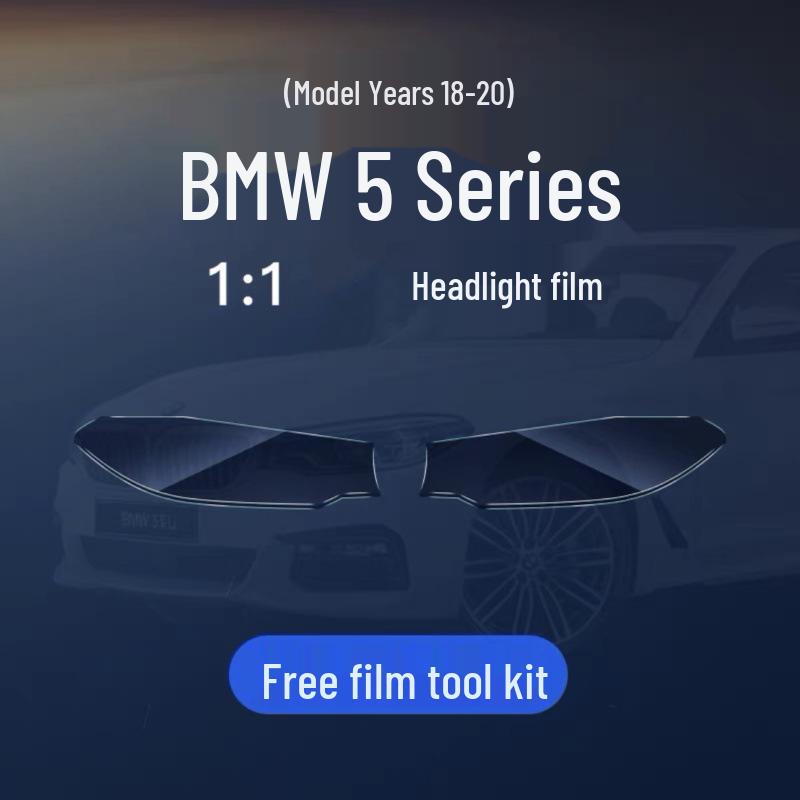 Black Warrior Smoked TPU Headlight Film for 25 BMW 5 Series Models