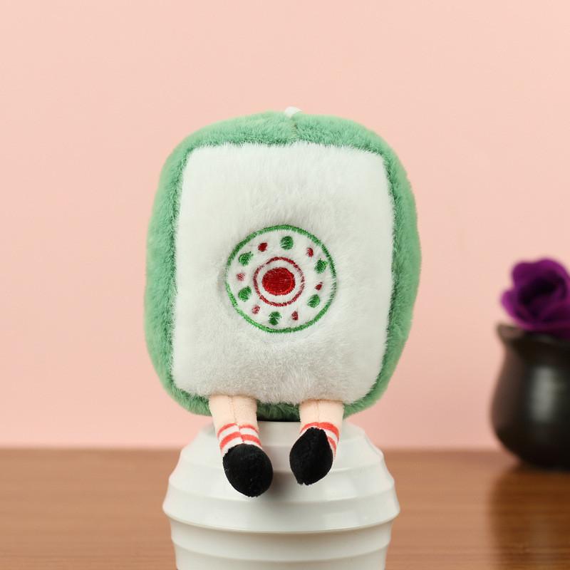 Playful Plush Mahjong Keychain Cute Red Dragon Stuffed Toy Adorable Accessory For Bags