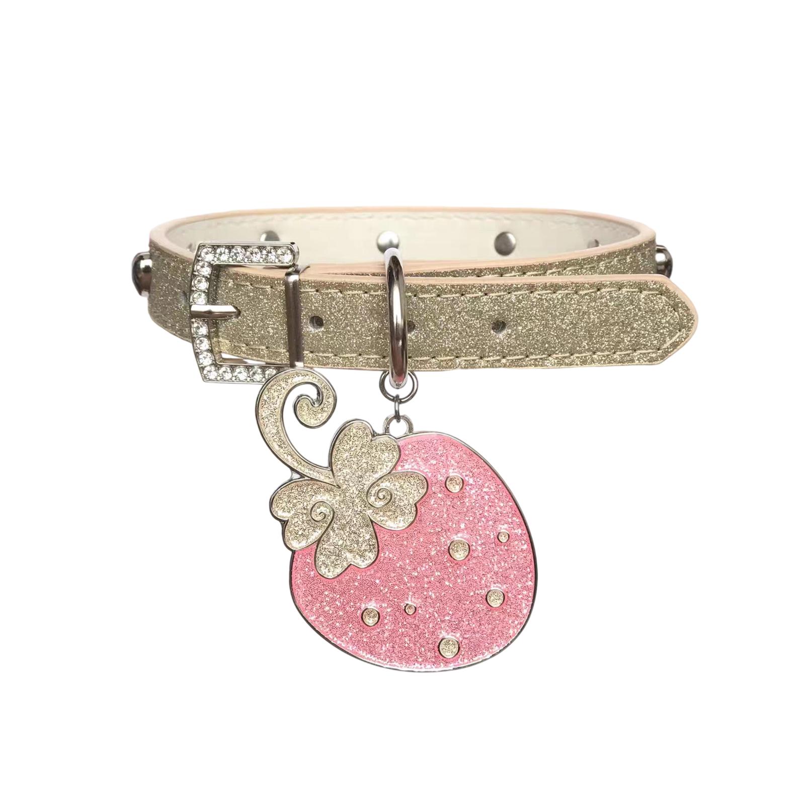 

Stylish Strawberry Crystal Leather Necklace Trendy Metal Accents For Casual Outfits Parties Or Unique Streetwear Looks 1