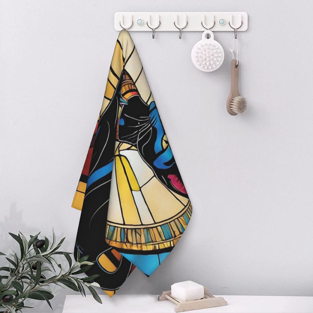 Egyptian Cat. Soft Face Towel Quick Dry Pool Bath Cotton Towels Breathable