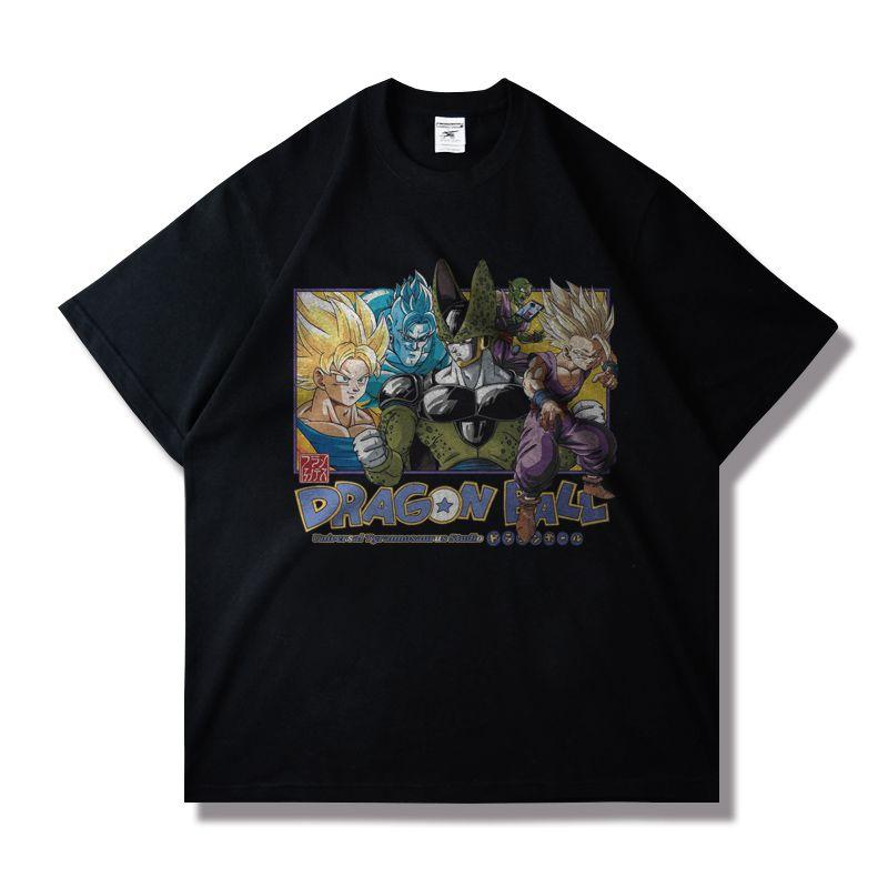 Animation Dragon Ball Short Sleeve TShirt Mens and Womens Joint Loose Summer High Quality Cotton Loose Crew Neck Top Clothing