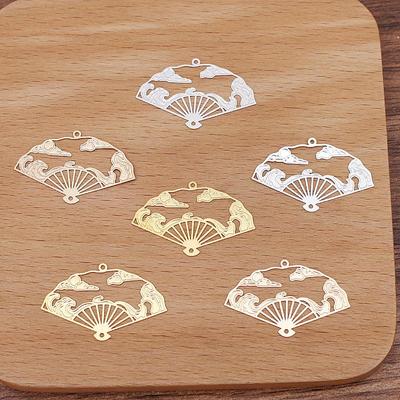 1pc/pacote estilo chinês vazado étnico xiangyun fan borla faça você mesmo grampo de cabelo brincos acessórios