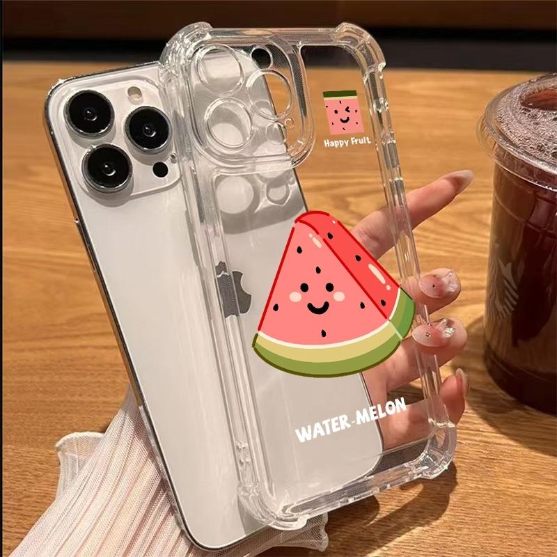 

Watermelon Cute Pattern Transparent Phone Case for iPhone 17 17PRO 16PLUS 16 13 11 14 15 Pro Max XS XR X 14 Plus 17Air 16E Cover iPhone 15 Pro