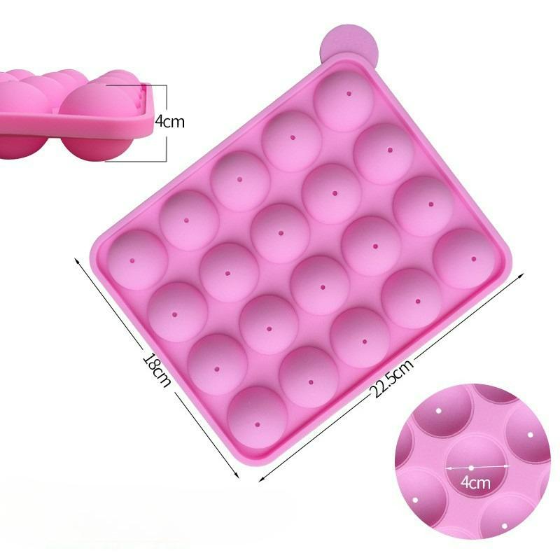 20 Holes Round Lollipop Mold Silicone Easy Demoulding Chocolate Lollipop Mold Silicone Cake Mold