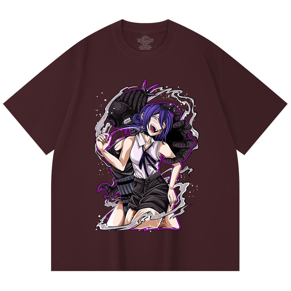 

230 Gsm 100% Cotton Chainsaw Man V55 Reze Print Unisex Heavy Cotton T Shirt 2XL