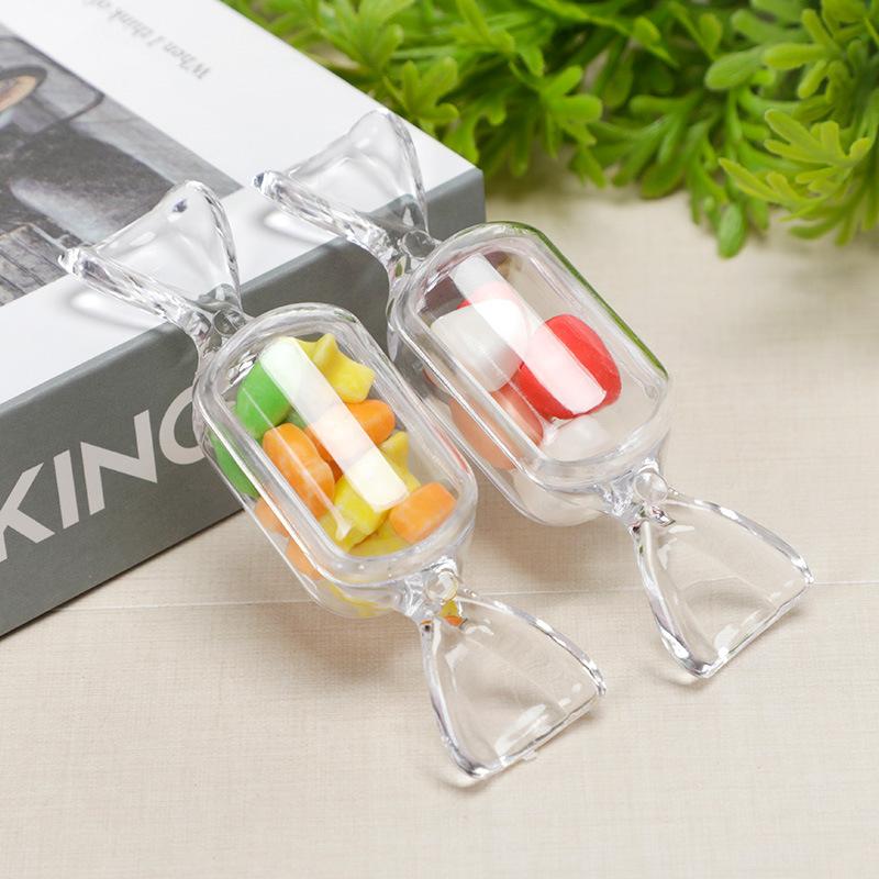 10PCS Candy Shape Pill Box Mini Portable Storage Box Transparent Drug Container Drug Box Tablets Storage Sealed Can For Outdoor