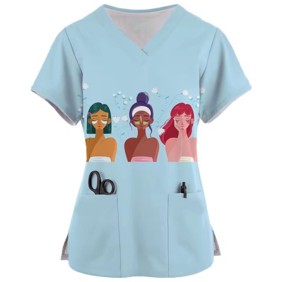 Zahnabdruck-Kasack Damen Zahnarzt Arbeitsuniform Krankenschwester Kasak Uniformes Medicos Para Mujer Zahnklinik Arbeitskleidung 7XL gray