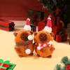 Cartoon Cute Christmas Woolen Hat Scarf Capybara Plush Doll Pendant Keychain Backpack Hangings Ornament